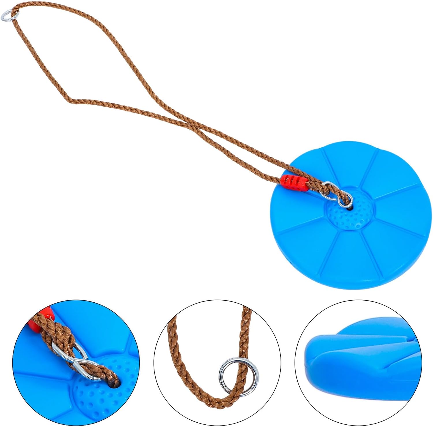 VICASKY Octagonal Petal Tree Swing Disc, Blue Thickened Plastic Hanging Swing Chair, Indoor Outdoor Backyard Playground Seat for Active Play