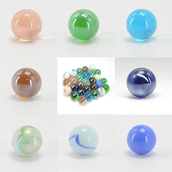 12pieces Assorted Color 1 Shooter Marbles, Glass Assorted Colors Round Marble Toy, Variety of Patterns Marbles Bulk for Kids Marble Games, DIY and Home Decoration