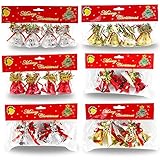 Nuestros adornos de campanas navideñas no solo tienen la apariencia exquisita de campanas hechas a mano, sino también lazos festivos rojos clásicos y bayas de acebo; la hermosa combinación los convierte en adornos muy atractivos para las fiestas navideñas, que pueden atraer instantáneamente la atención de las personas.