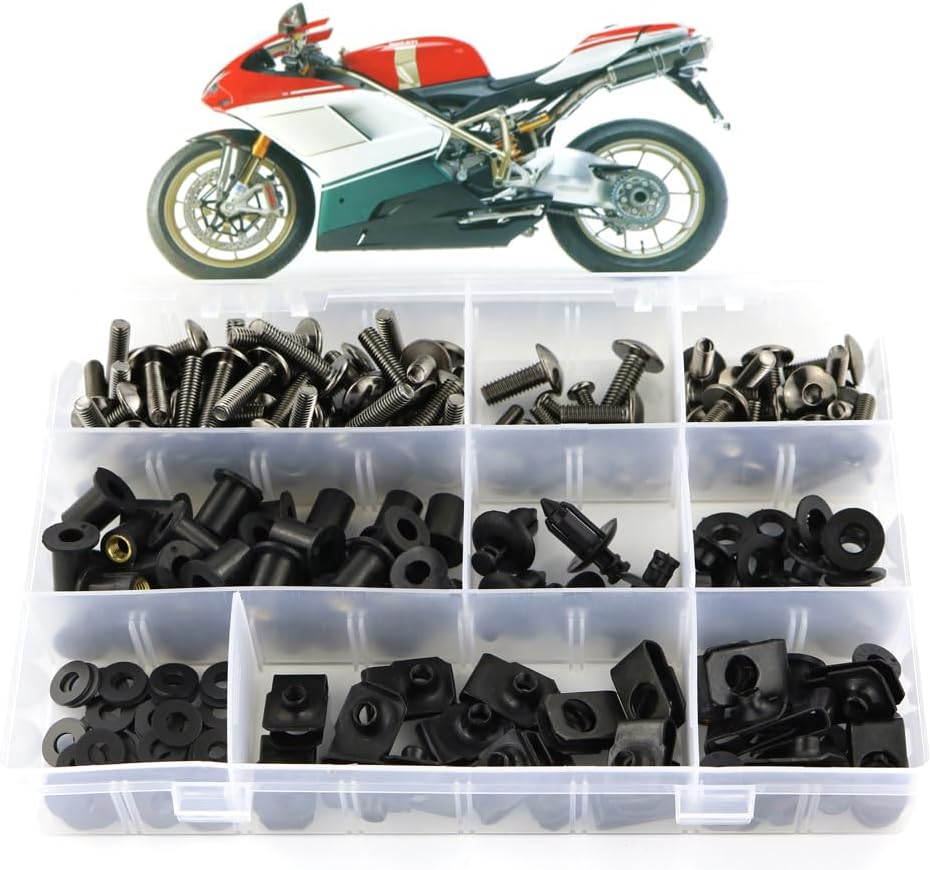 Xitomer Full Sets Fairing Bolts Kits, Fit for 848 1098 1198, Mounting Kits Washers/Nuts/Fastenings/Clips/Grommets (titanium)