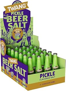 Twang Flavored Beer Salt, Pickle, 1 Ounce Mini Bottles for Beer, Cocktails and Beverages (24 Count Display Pack)