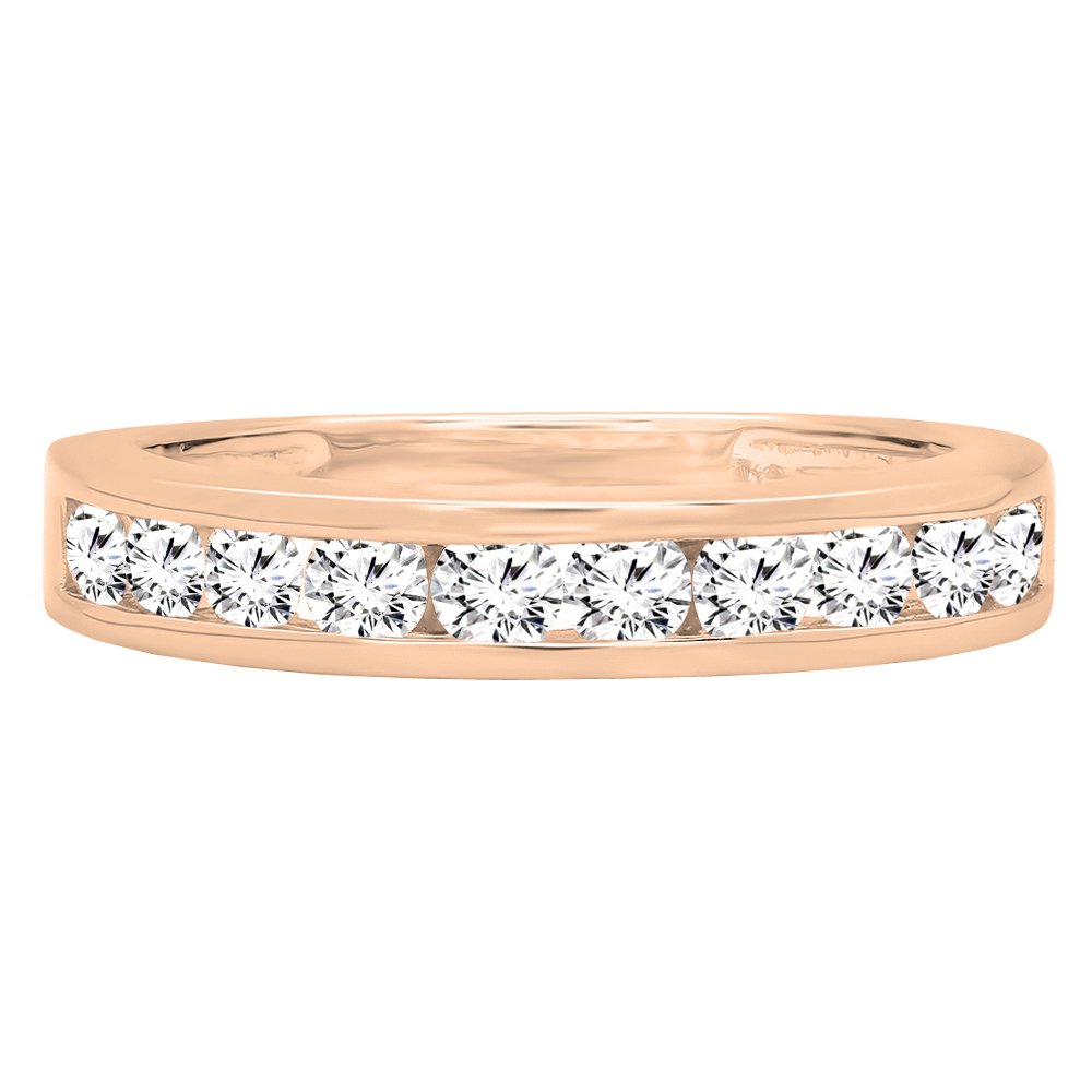 DazzlingRock Collection 14 quilates oro rosa redonda H-I Diamante cultivado en laboratorio