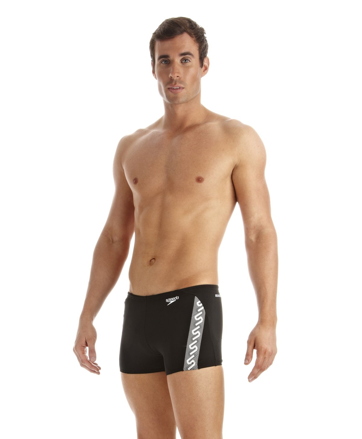 Speedo Monogram ASHT Am Black/White Costume da Bagno Uomo (Pacco da 1)