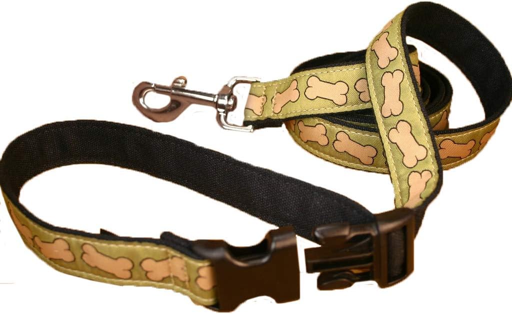 Bone Canvas Dog Leash - Click N Go (3/4 Inch, Pistachio)