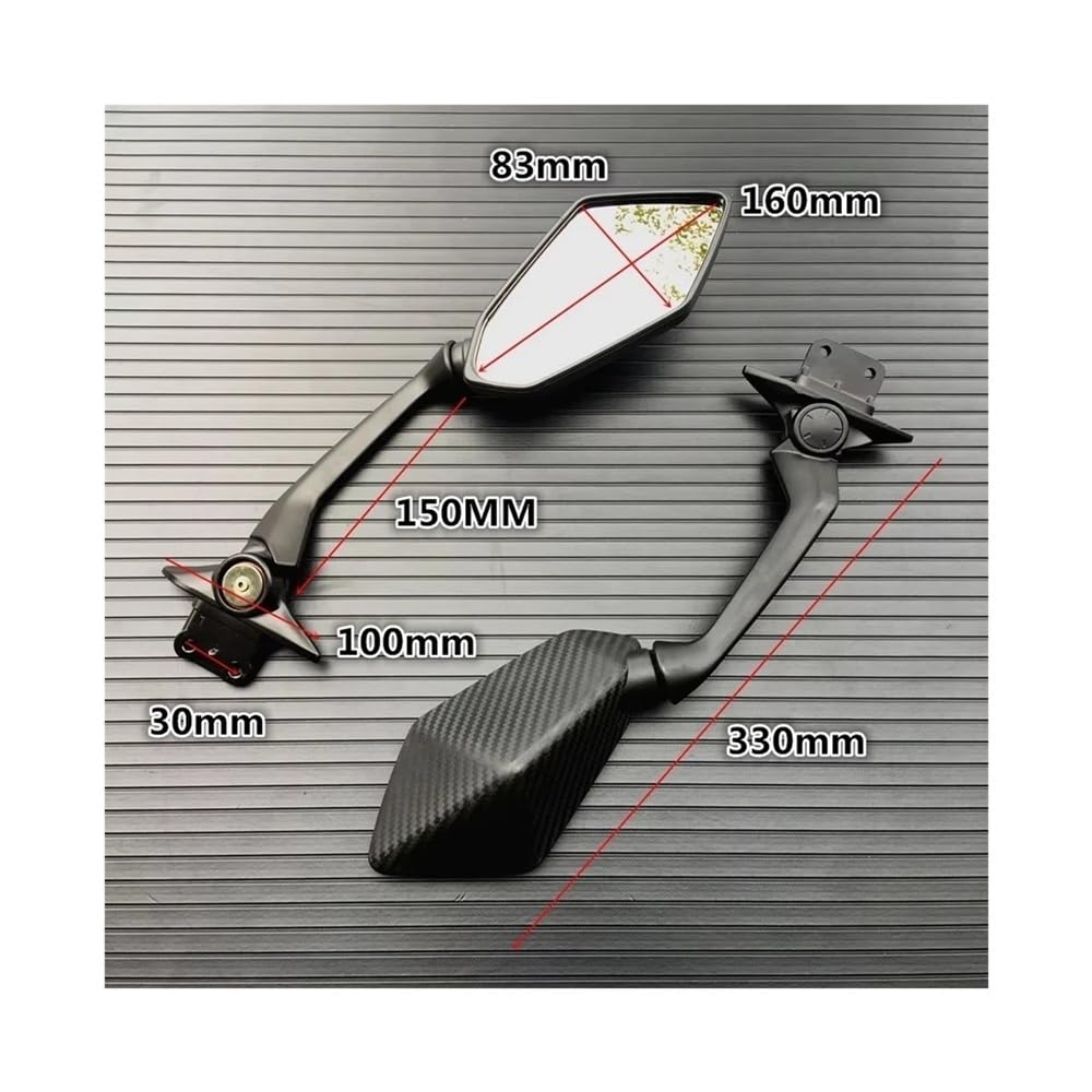 motos Miroir vélo Rétroviseurs Latéraux Moto Pour T-MAX 530 2012-2019(Carbon Fiber)