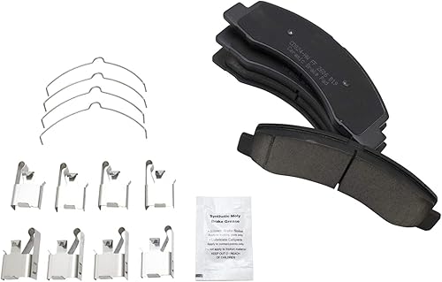 Miniatura 5 de TRQ Kit de pastillas de freno delanteras y traseras y rotores Kit de productos químicos para freno, pastillas de freno de cerámica compatible con