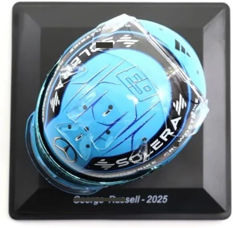 HTLNUZD 2025 1/5 F1 Mini Helmet for Abu Dhabi Russell Regular Simulation Miniature Resin Helmet Model Custom Collectible Gift