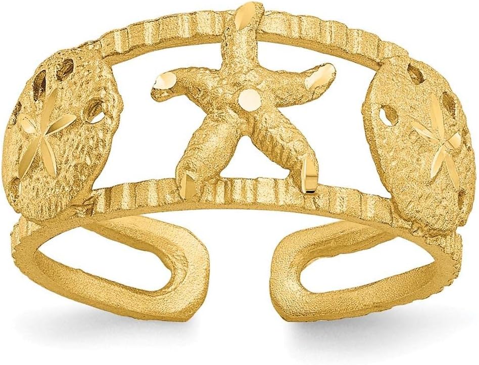 14k Yellow Gold Starfish Toe Ring