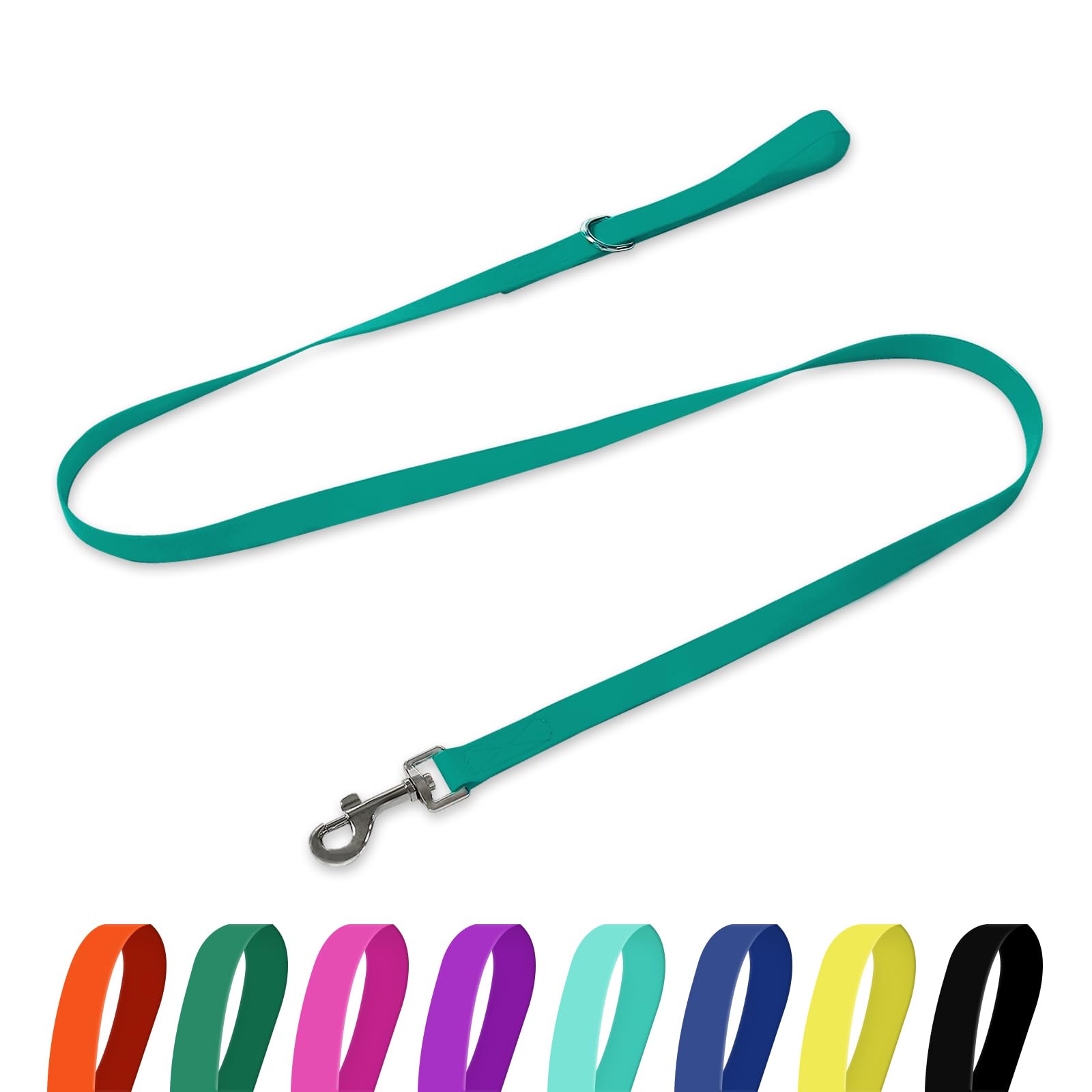 Kidding Pets Waterproof Dog Leash, 5/6 FT Durable Odor-Proof Dog Leashes with Strong Metal Hooks Fits Small Medium or Large Dogs (Emerald Green, 5FT -