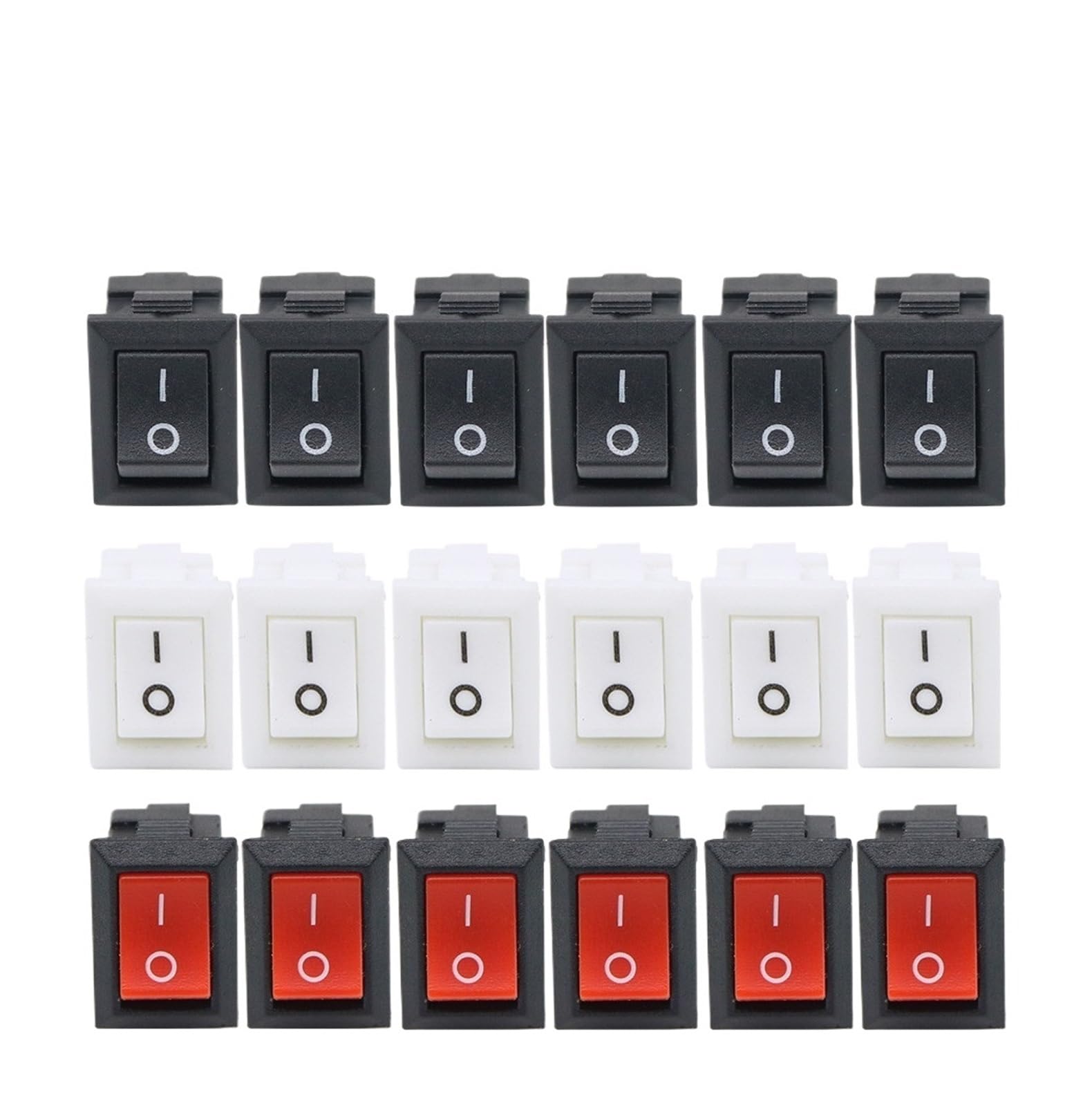 KCD11-101 Interruptor De Botón Pulsador 3A/250V 10 * 15 Mm 2 Pin ON/Off SPST Basculante(10pcs Black)