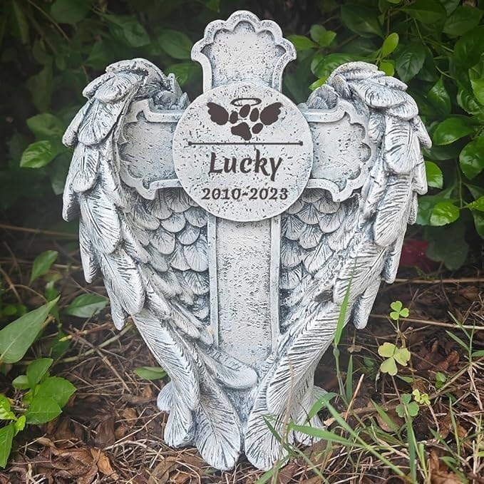 Piedra conmemorativa de mascota grabada para jardín, la solución para recordar sin dañarse