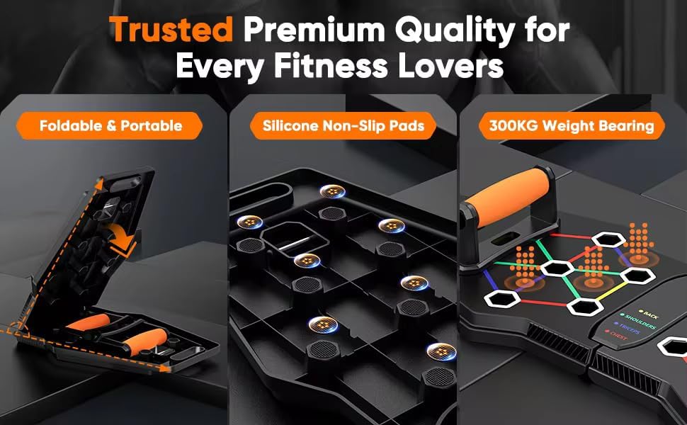 Miniatura 3 de Push Up Board, Portable 25-In-1 Push up Board for Men, Pilates Bar & Fitness Accessories with Resistance Bands & Ab Roller Wheel, Professional