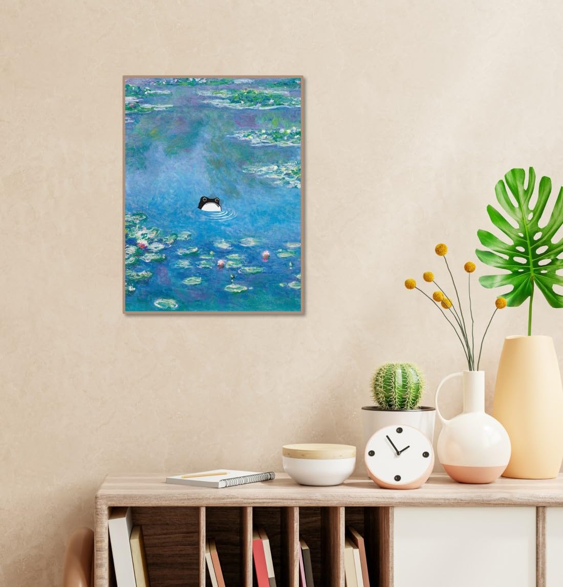 Amazon.com: MINI ZOZI Vintage Frog Painting Monet Famous Art 12x16