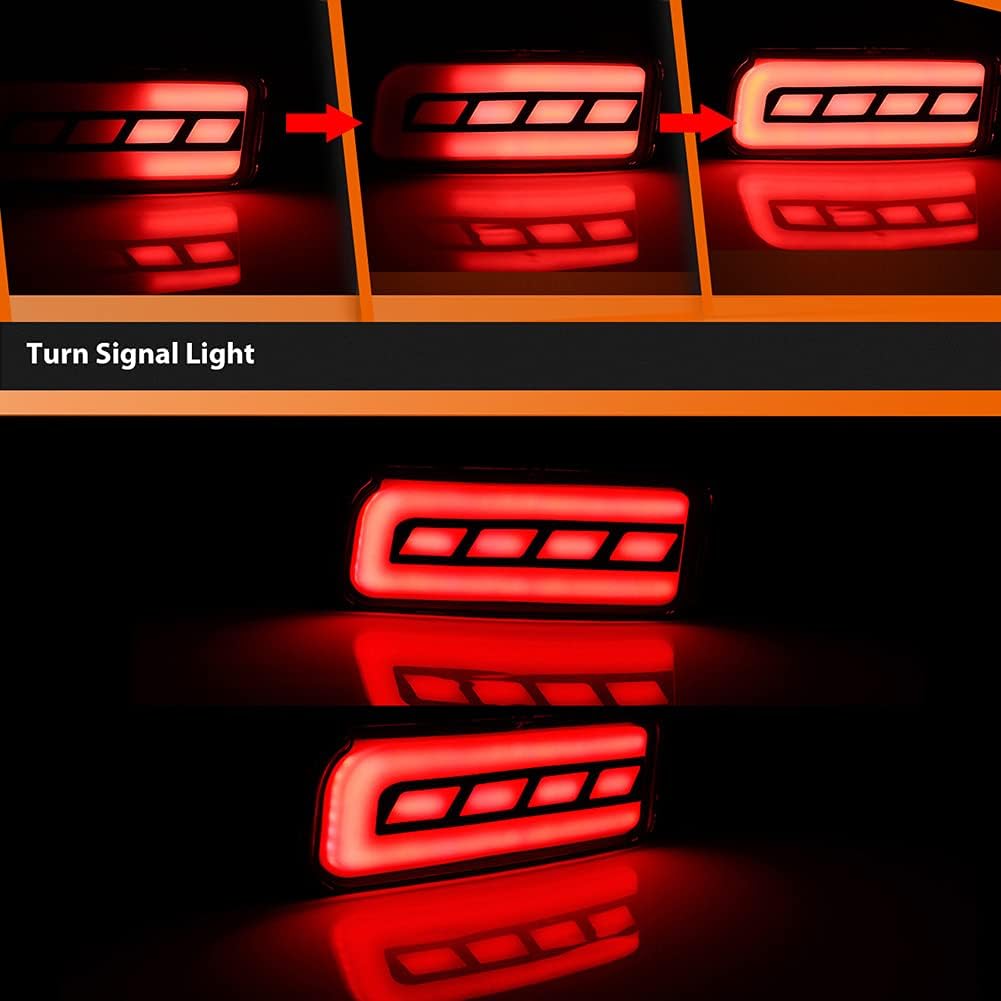 ADIIL Smoked Lens Red LED Bumper Reflector Tail Brake Lights Sequential Turn Signal Rear Fog Lights Kit Compatible with 2015-2016 Honda CRV CR-V