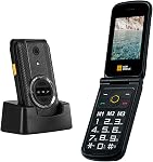 AGM M8 Téléphone de base truqué, 4G Téléphone portable, téléphones mobiles simples, étanche & Prothèse de chute, SOS Clé latérale, Cadran de vitesse, 104dB Orateur, Grandes Polices & Gros boutons, double SIM, FM Radio, lampe de poche