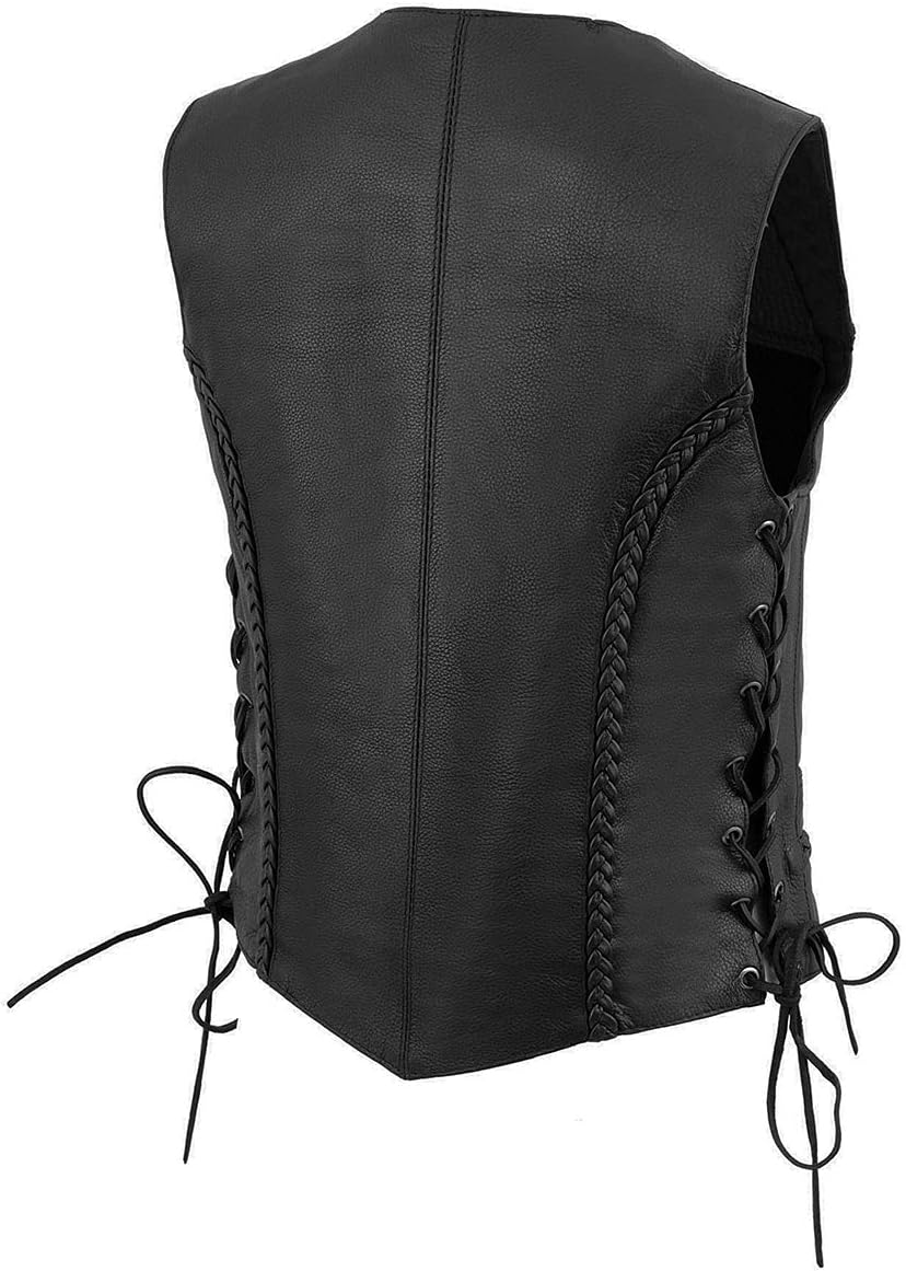 Milwaukee Leather Women's Premium Classic Leather Motorcycle Rider Vest w/Adjustable Side Laces - Medium - Image 7
