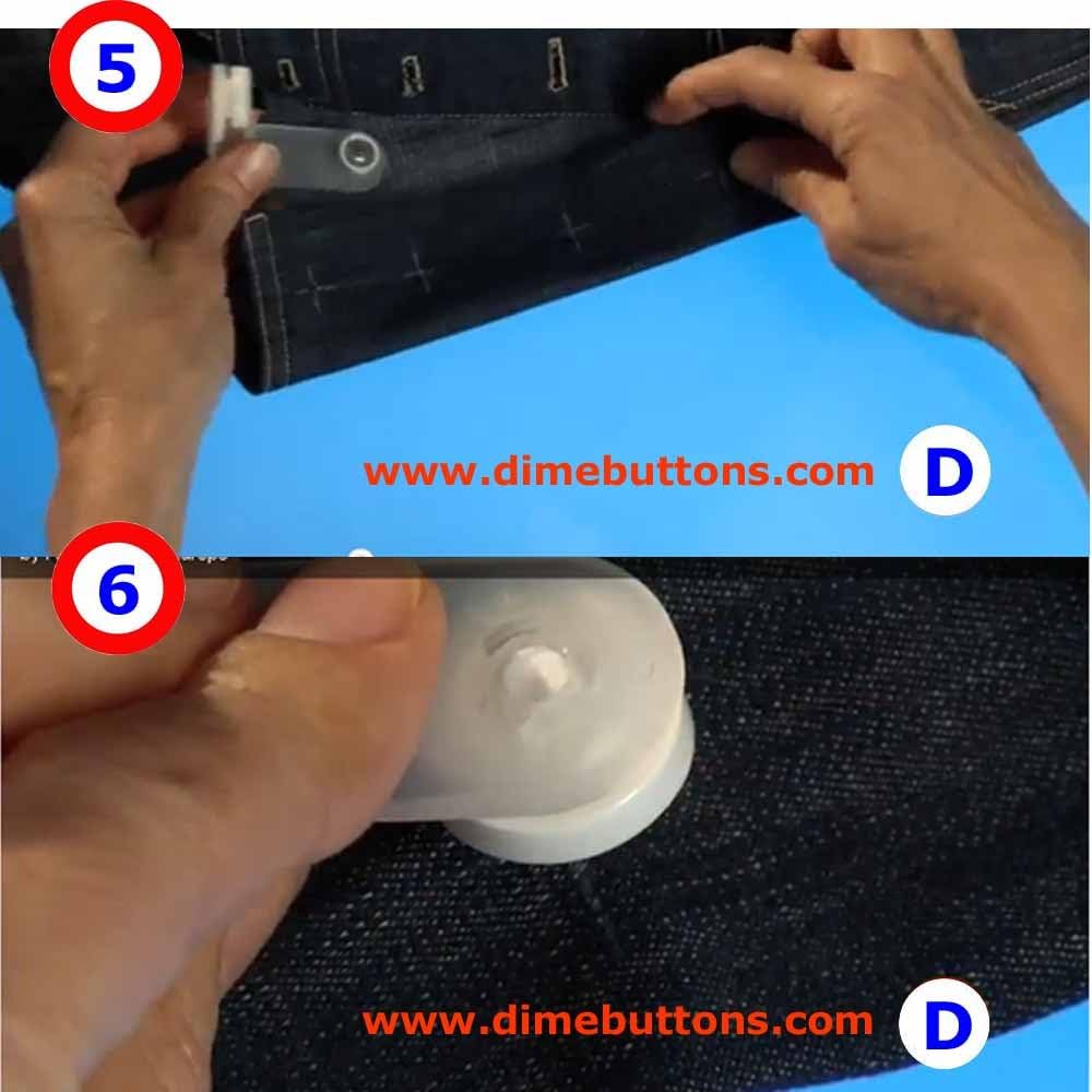 17 mm No-Sew 50 no.7 Assorted Jean Buttons w/Setter Tool