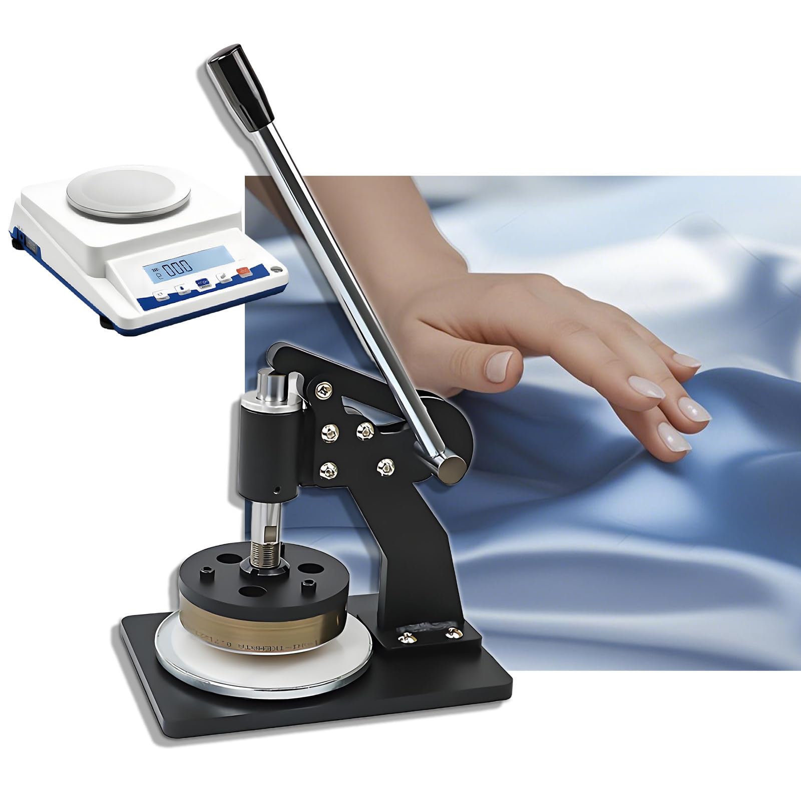 Disco de cartón Ligero para muestras de Tela, Ideal para medir el Peso en Gramos Laboratorios, fábricas de Ropa y Manualidades. Fácil de Transportar y Usar