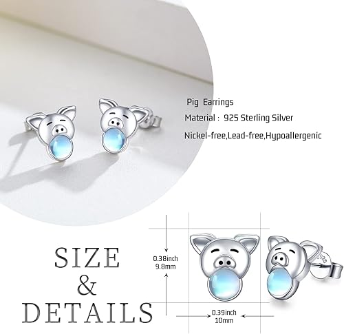 Miniatura 4 de JUSTKIDSTOY PigHedgehogFishButterflyFrog Earrings 925 Sterling Silver Cute Animal Stud Earrings Jewelry Gifts for Women Girls Hypoallergenic