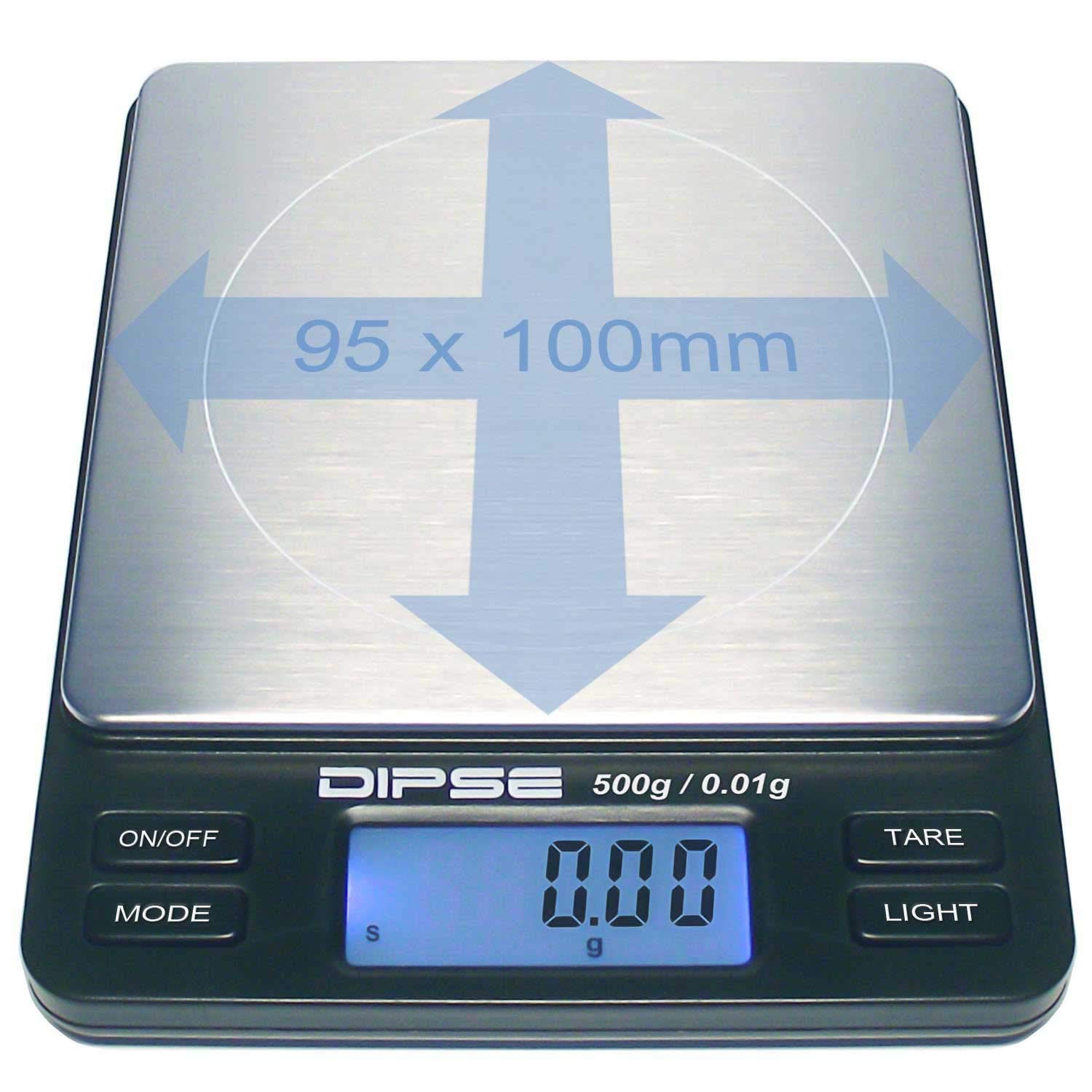 (500 g x 0,01 g) - Digital Scales TP Series, Accurate High-Precision Pocket Scales, Gold Scales with Extra-Large Weighing Surface, 500 g x 0,01 g