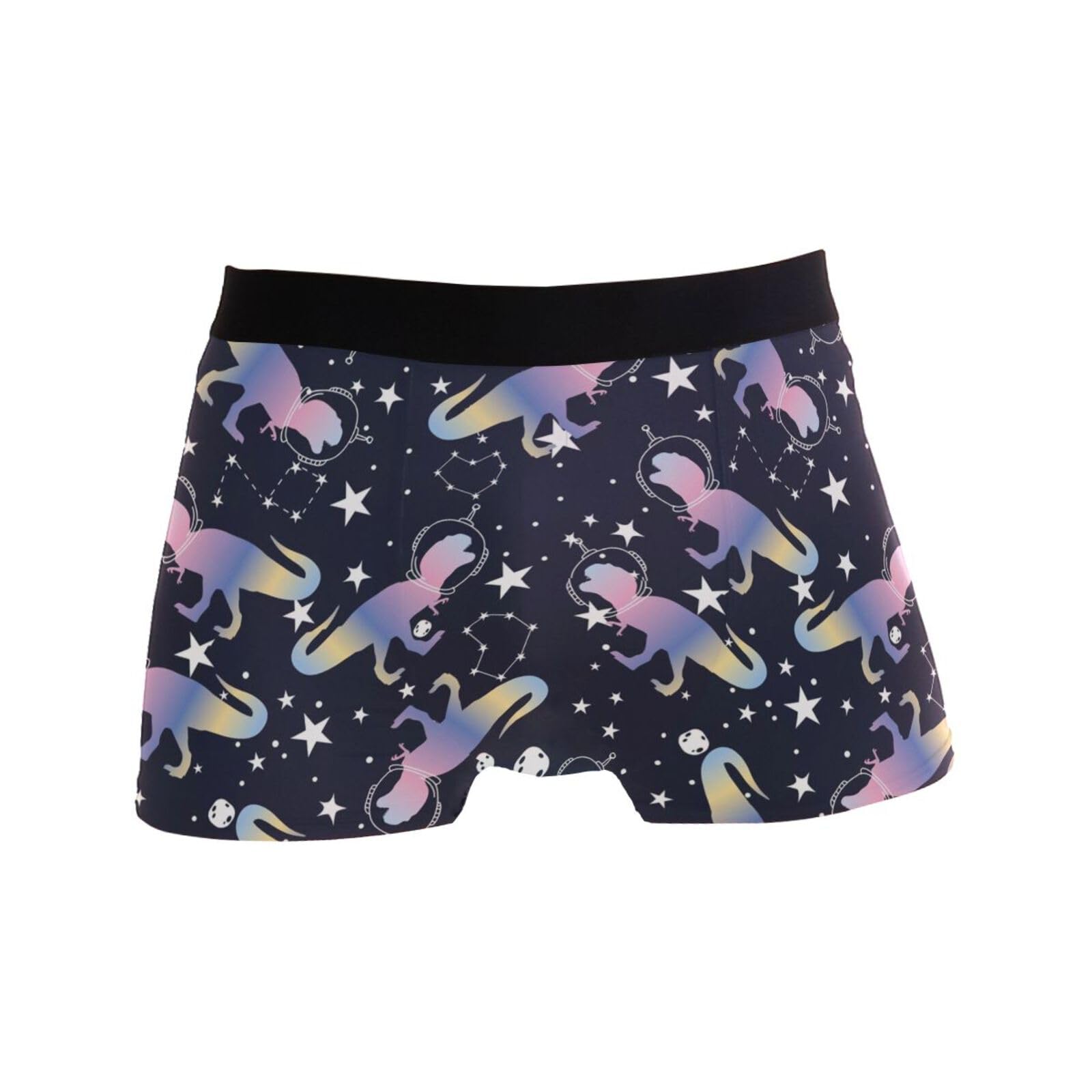 peiyeety Dinosaurs in Space Mens Underwear Boxer Briefs