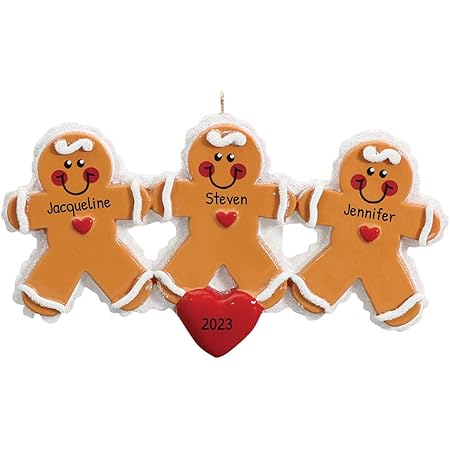 Amazon.com: Personalized Family Christmas Ornament 2022 - Family Ornament 2022 - Gingerbread Christmas Ornament Family Of 3 2022 Gingerbread Ornaments For Christmas Tree 2022 - Free Customization : Home & Kitchen