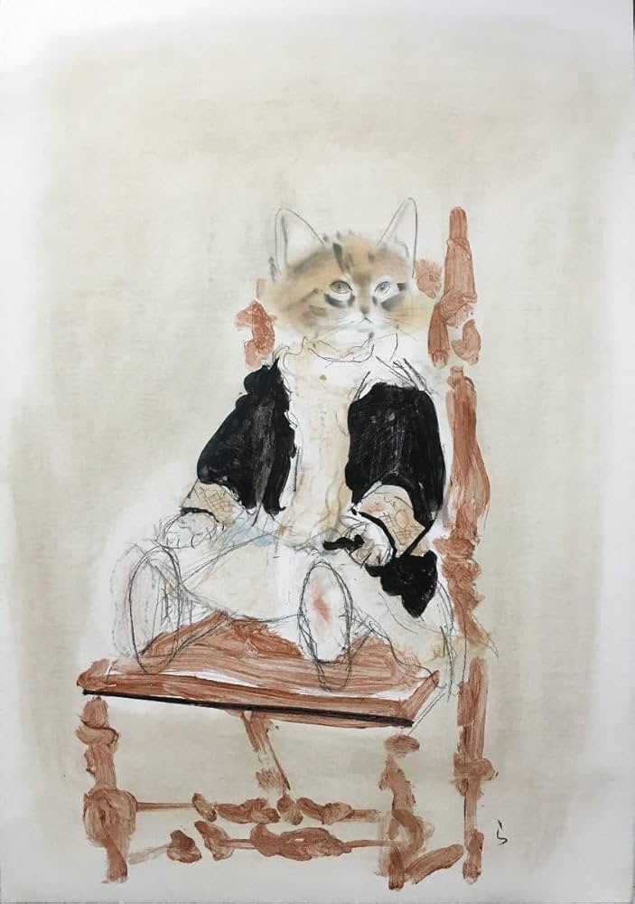 むっつりのはなし 小沢良吉 三匹の猫 肉筆原画 15点挿絵 原稿 3