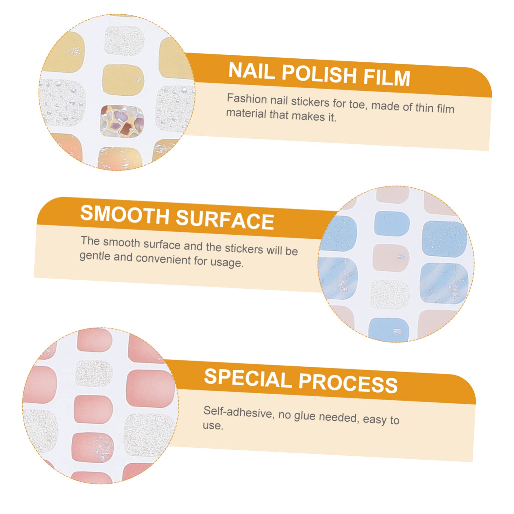 CALLARON 5 Set Adesivi Per Unghie Decorativi Stickers Per Unghie Dei Facile Applicazione Per Manicure E Pedicure Per Condividere Con Amiche E Famiglia 8 Fogli*5