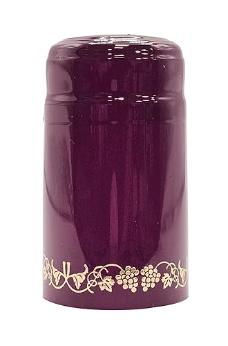 Miniatura 2 de Borgoña con uvas doradas PVC Shrink Capsules-500 Count