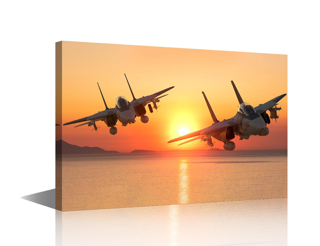 TISHIRON Wall Art Grumman F-14 Tomcat Fighter Jet Pictures Print On Canvas Modern Artwork Aircraft Wall Art for Living Room Office Giclee Gallery Posters and Prints Framed Ready to Hang
