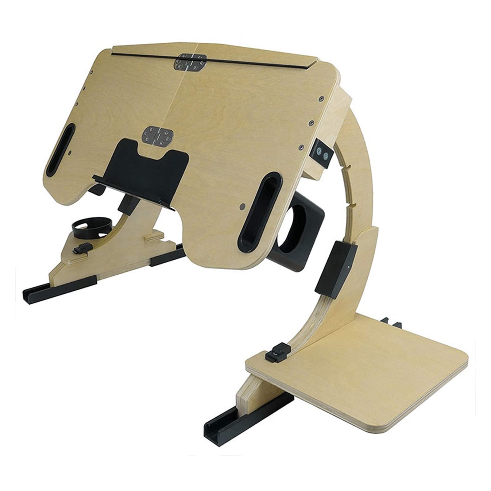 Multifunctional Lazy Person Lying Desk Wooden 360°Adjustable Notebook Stand, Desk Computer Stand, Portable Foldable Stand(Portable stand-01)