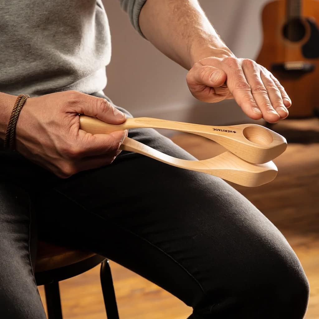 Heritage Musical Spoons Percussion Instrument, Handmade Canadian Maplewood, Great Gift for All Ages With Any Music Experience, Large, Black