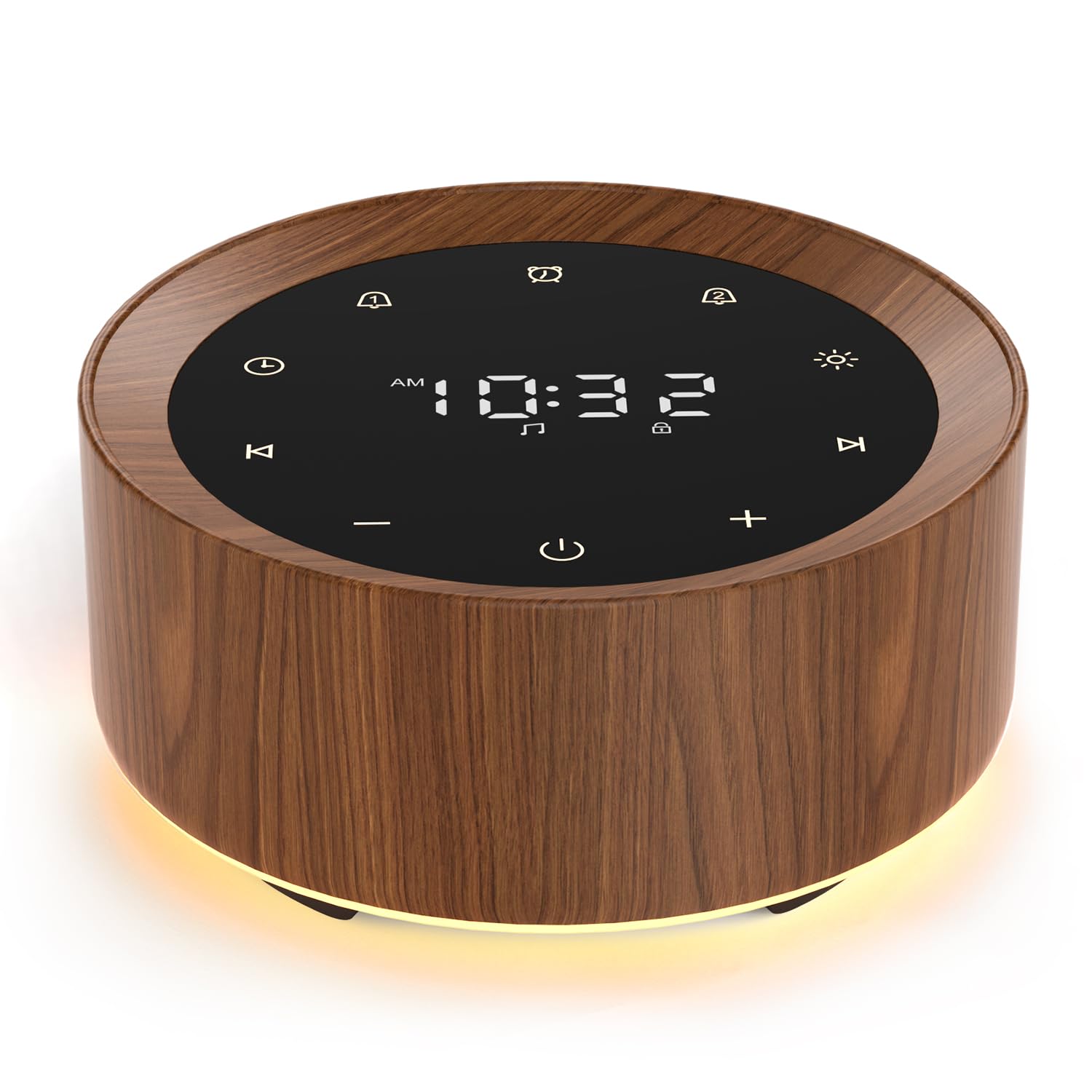 White Noise Machine with Alarm Clock Night Light for Babies and Adults 20 Soothing Sounds Glare-Free Upward Display