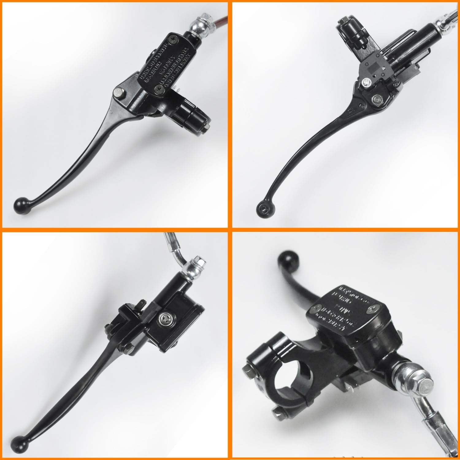 HOLATO 50 Inch Upgraded Hydraulic Brake Master Cylinder Caliper System with Brake Pads for 97cc 2.8HP Baja DoodleBug Dirt Bug DB30 Blitz Mini Bike Mini Moto On Left 7/8" Handlebars Parts (RED)