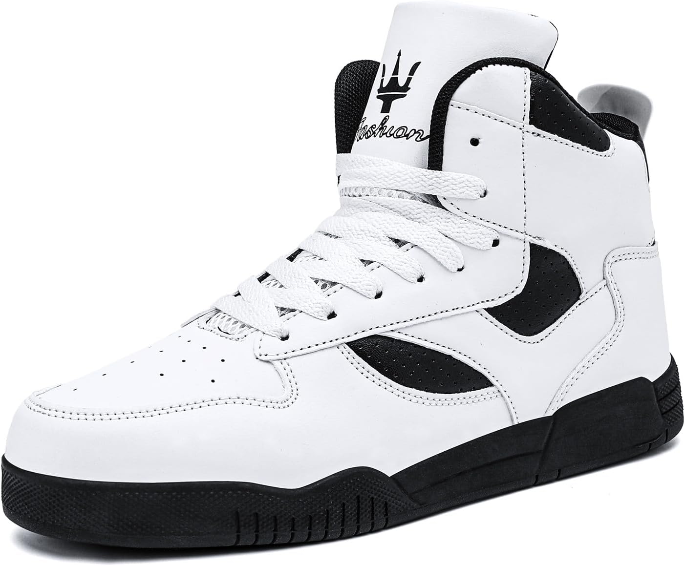 SUPERWALK Men's Fashion High Top Sneakers Casual Walking Shoes (White, Adult, Men, 11, Numeric, US Footwear Size System, Medium) - Image 2