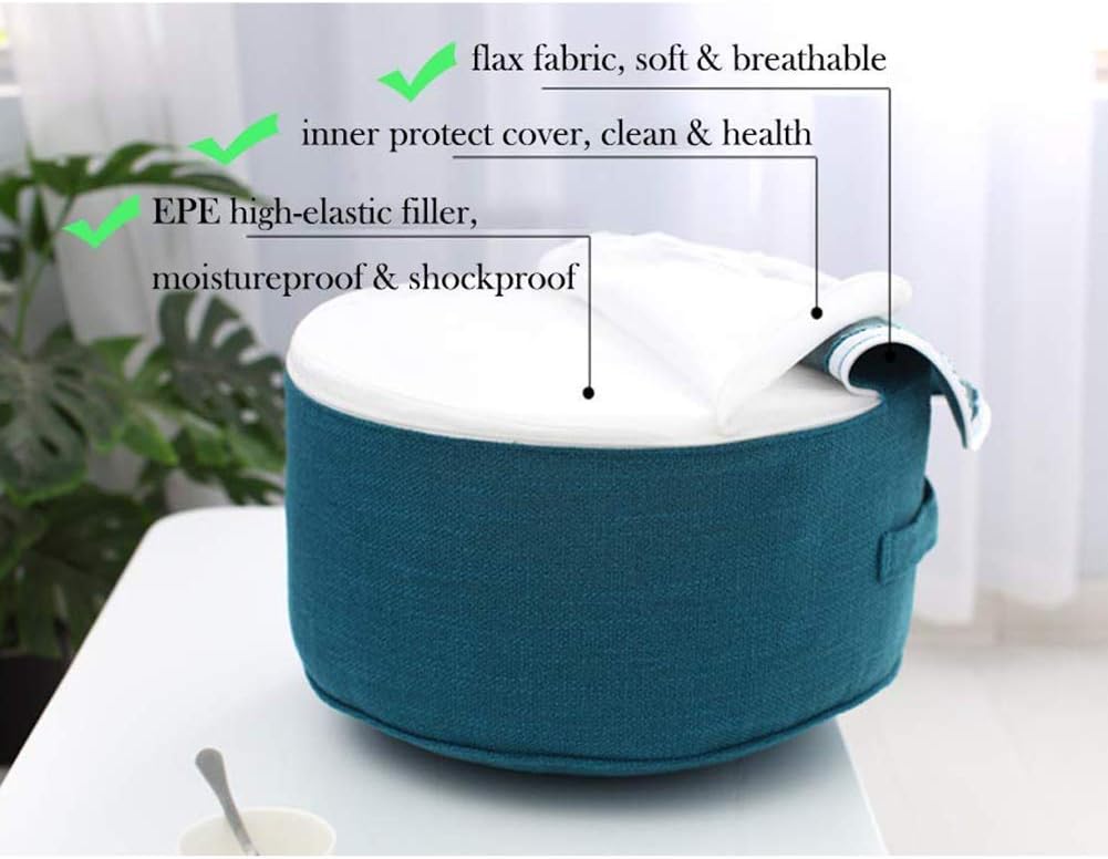 Comfortable Footrest Round Pouf Footstool Sofa Couch Ottomans,Foot Leg Rest Step Stool with Handle & Removable Cover for Home-B 40X20X20Cm(16X8X8)