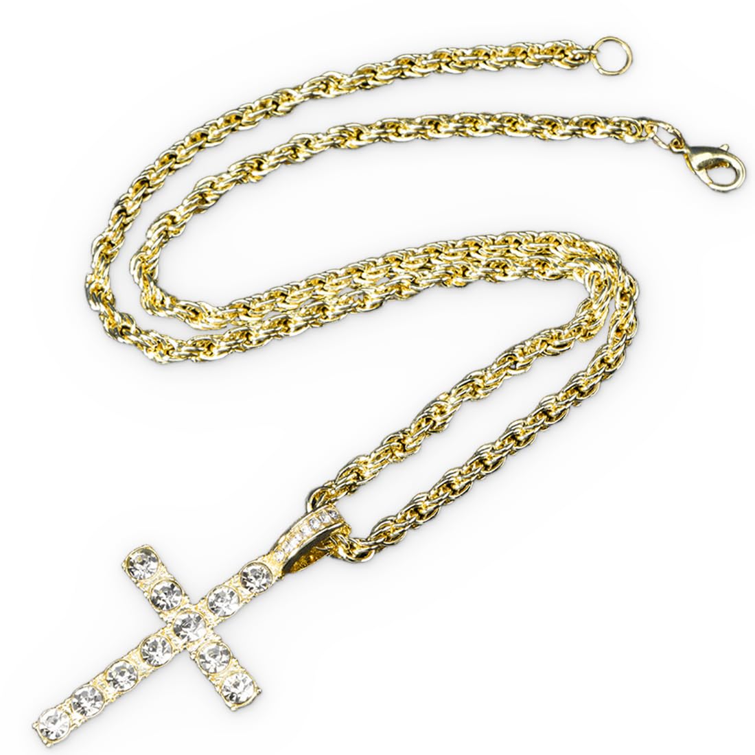 Collana Croce Unisex In Acciaio Inox Con Zirconi | Ciondolo Rapper Retrò, Catena 60 Cm, 16 Gr | Gioiello Hip Hop Regalo Per Ragazzo E Ragazza - 4