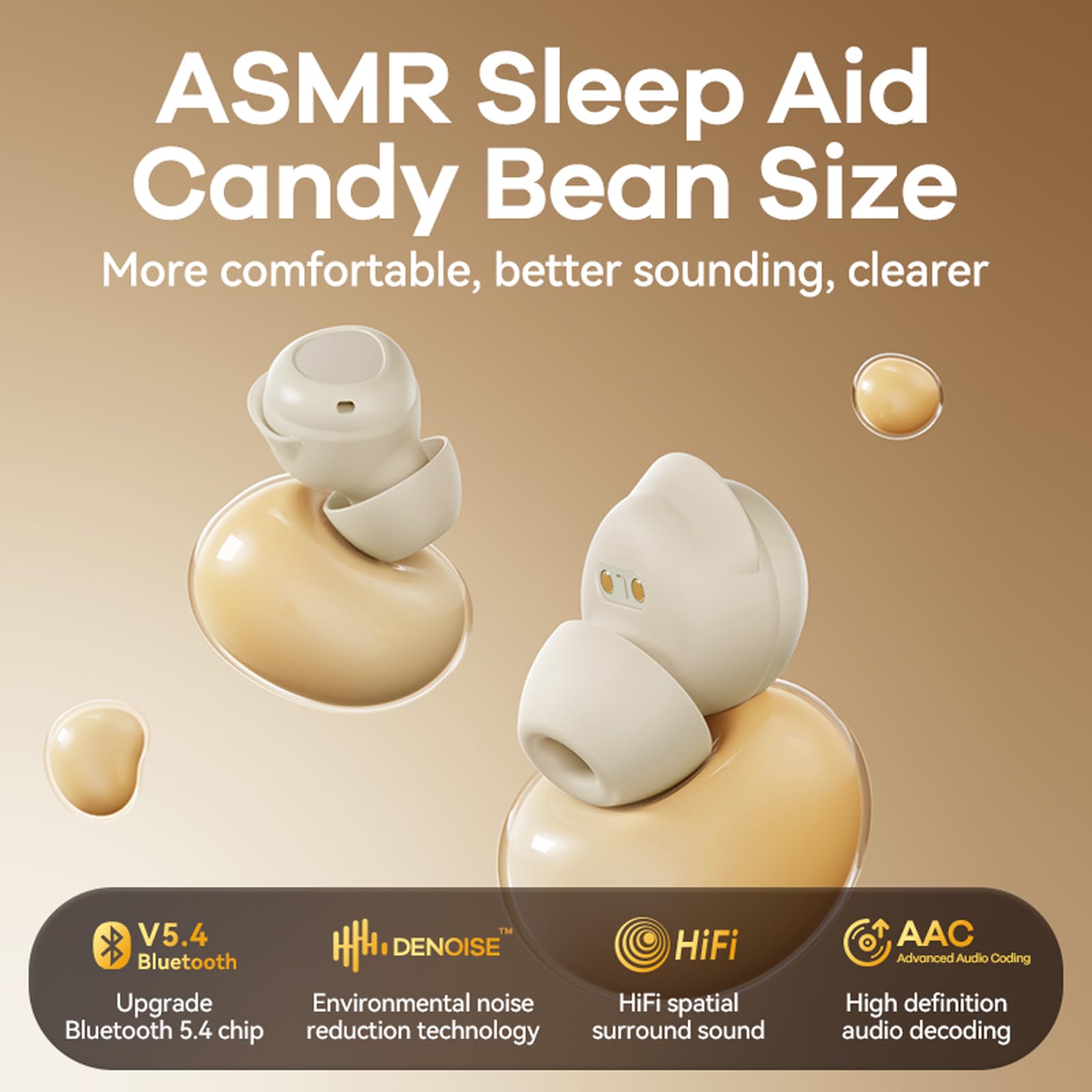 Auriculares inalámbricos Bluetooth para dormir, auriculares inalámbricos para dormir, mini invisibles, pequeños, Bluetooth, inalámbricos, para dormir de lado