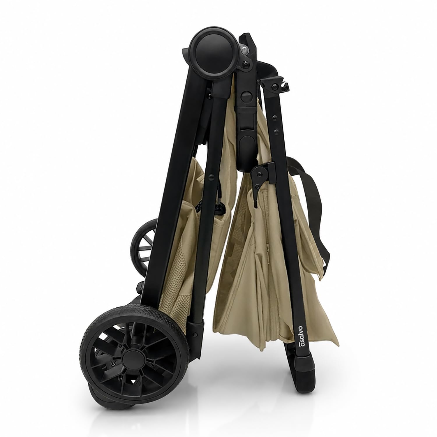 Poussette pliante livre à une main. Dès 0 mois - 22 kg avec harnais 5 points, capote UPF 50+ et roues avec suspension - Homologuée EN 1888-2 - Asalvo Malaga (beige)