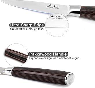 imarku Paring Knife - Paring Knives, 3.5 Inch Small Kitchen Knife - Japanese SUS440A Stainless Steel Fruit Knife, Ergonomic Pakkawood Handle, Ultra Sharp Knife, Unique Gifts for Men and Women