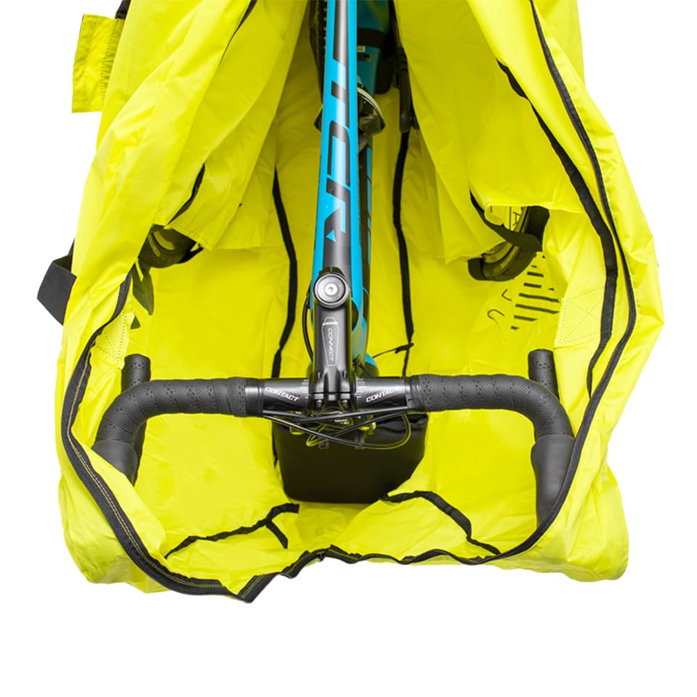 TRAINBag Light de Buds-Sports - Housse Vélo et VTT Spécial Train Europe - Standard SNCF 130x90 cm - Pour Voyager Avec Votre Vélo Ou VTT - Idéal Bikepacking et Cyclotourisme (Jaune)