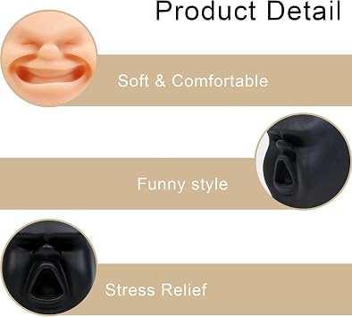 2 Pcs Stress Toys, Stress Balls Funny Face Stressful Ball for Hand Exercise, Funny Stressful Toy Funnys Expressions Suitable for Men and Women to Relax (Black Skin Color)