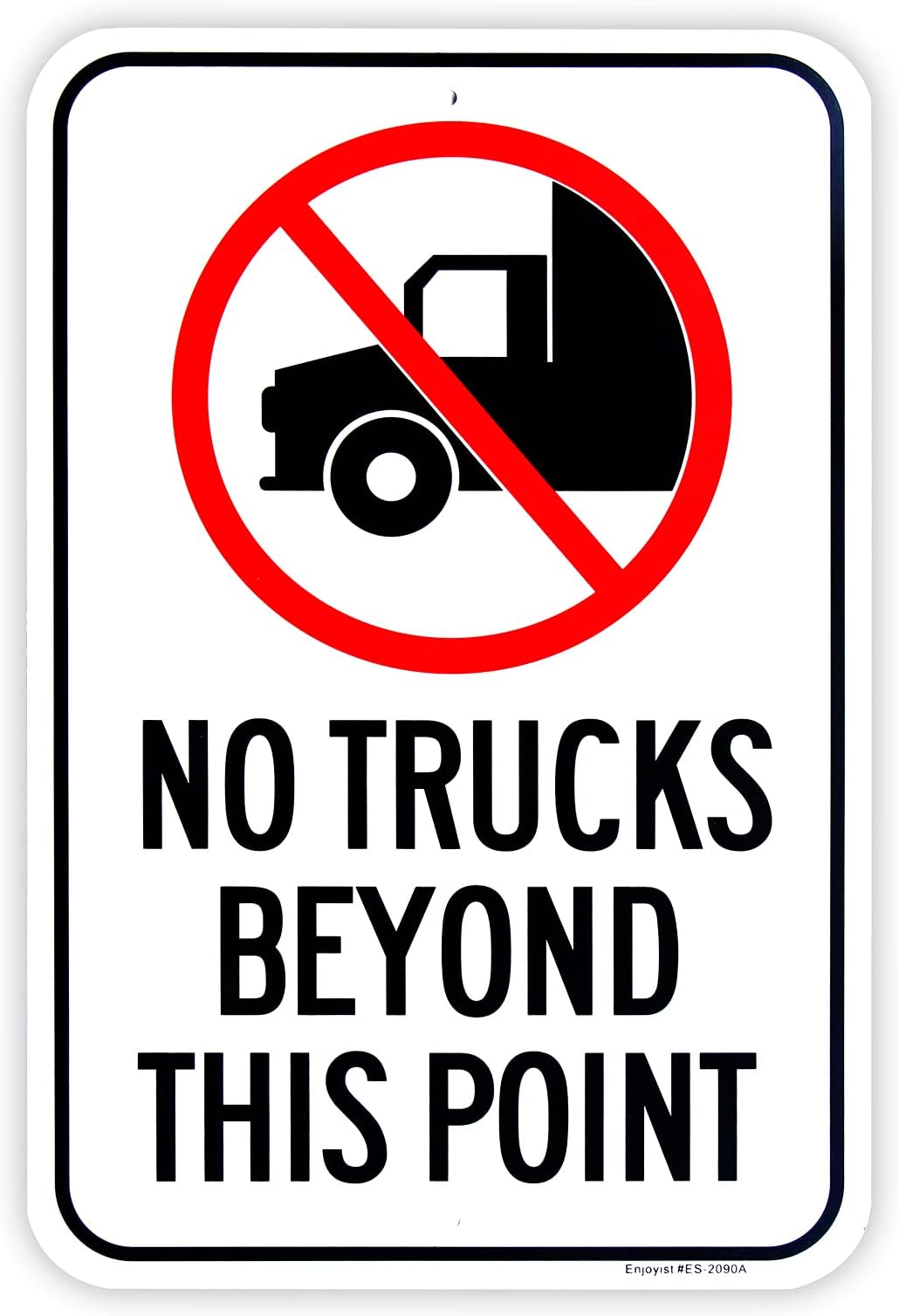 Large No Trucks Beyond This Point Sign, 18"x 12" .040 Aluminum Reflective Sign Rust Free Aluminum-UV Protected and Weatherproof