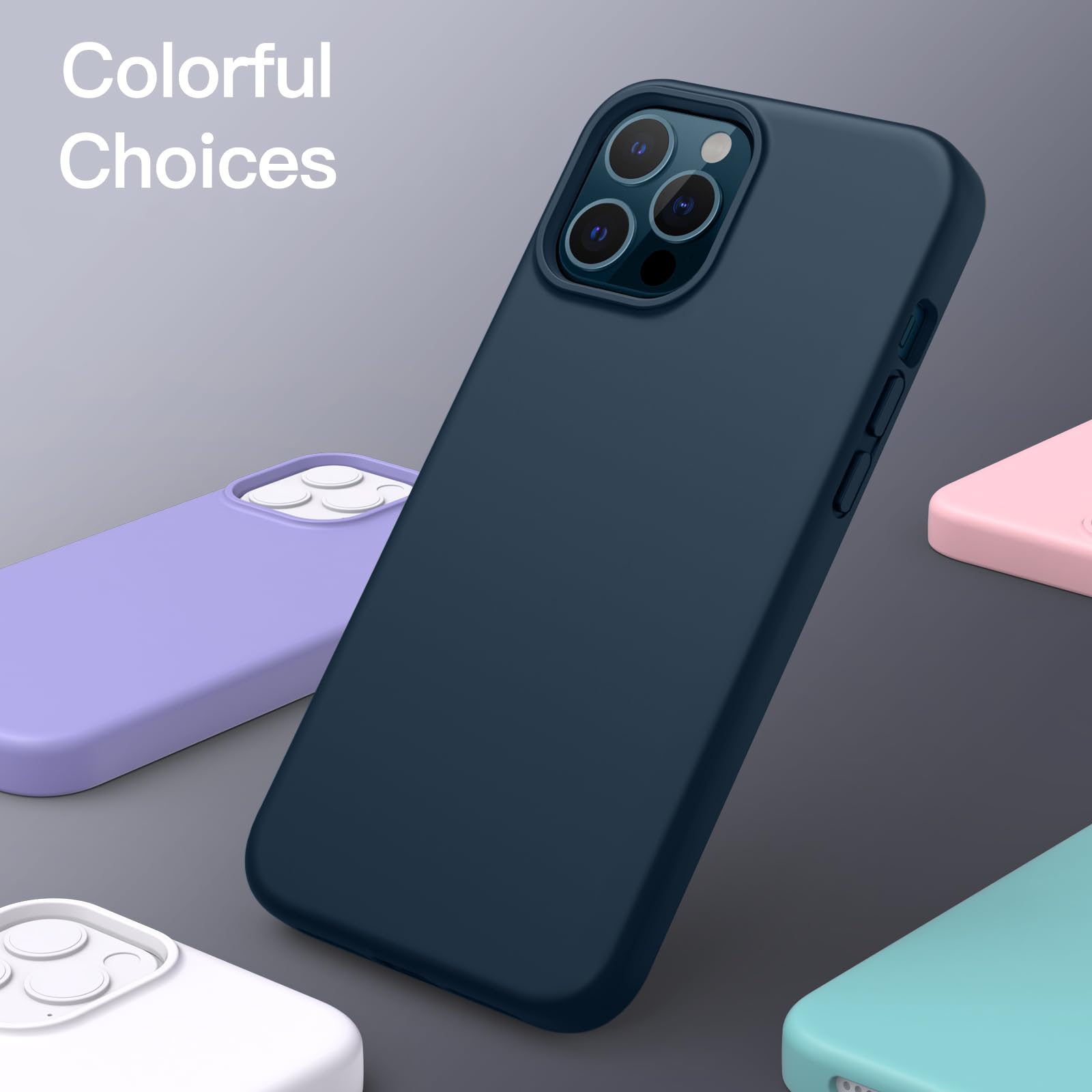 ELECTRO-WEIDEWORLD [3 Pezzi Cover per iPhone 14 PRO Max (Trasparente+Nero+ Blu), Ultra Sottile Morbida in Silicone [Protezione Fotocamera] Cover Custodia per iPhone 14 PRO Max