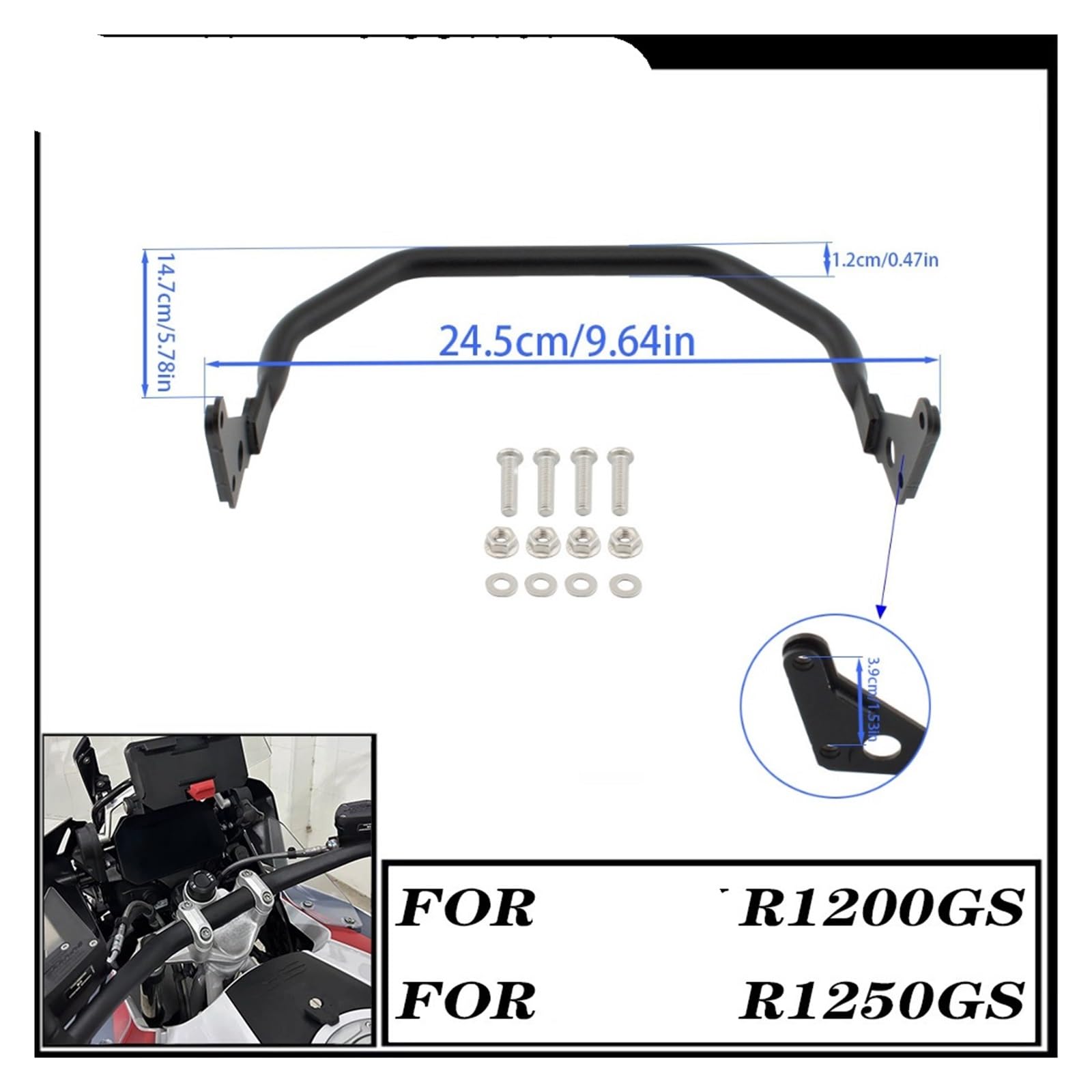 TRASH BIN staffa di navigazione GPS Per BMW R1200GS 2012-2018 Staffa Di Navigazione Per Supporto Telefono GPS Ferro Nero