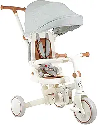 Triciclo Infantil Multifuncional E-lite Trike 5 em 1 Off White e Cinza - Premium Baby