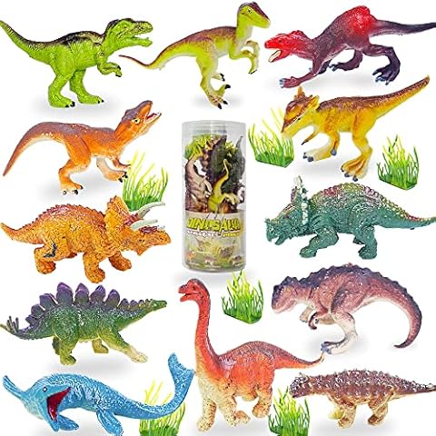 VingaHouse Dinosaur Figures Toys - 12 Piece Set Includes Tyrannosaurus Rex Mini Dinosaur Educational Toy for Children from Three Years Gifts for Children for Christmas and New Year's Eve Cover