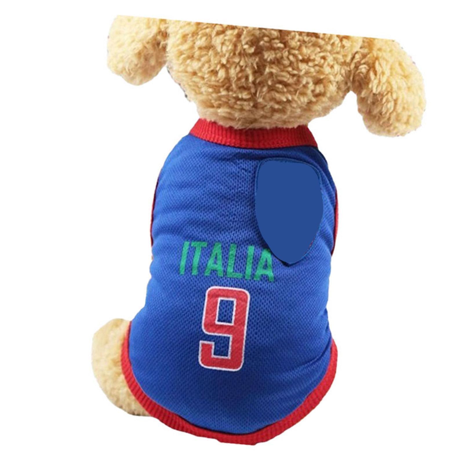 Maglia da calcio per cani, maglietta wm per cani, maglia da calcio per animali domestici, gilet della nazionale di calcio sportivo, magliette per cani piccoli, medi e grandi (xl-blu)