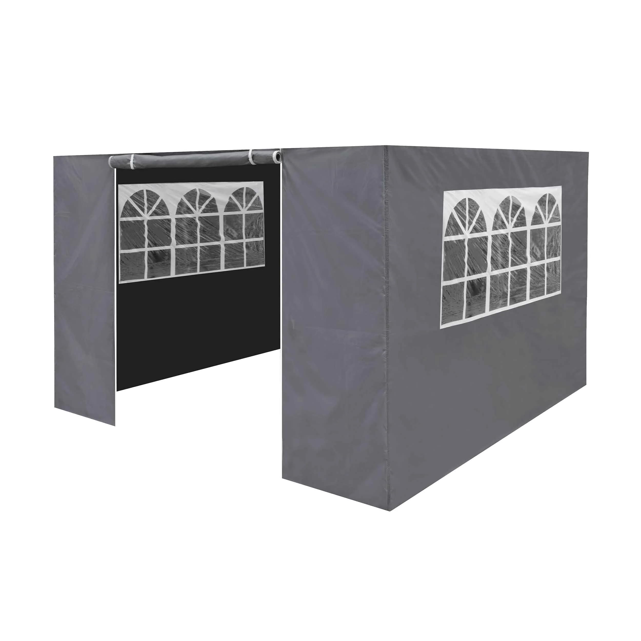 Dellonda Premium Side Walls/Doors/Windows for Gazebo/Marquee, Fits 3 x 3m Models - Grey - DG149