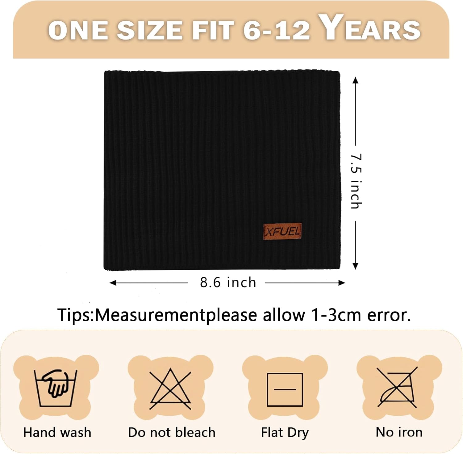 Kids Neck Warmer, 2 Pack, Knitted Winter Neck Gaiter, Fleece Lined Infinity Scarf for Boys Girls - Image 3